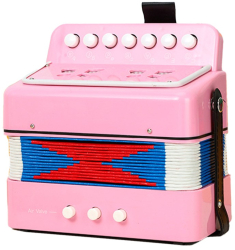Acordeon Pentru Copii Flippy Acordeon Jucarie pentru Educatie Timpurie 7 butoane 2 bass Acordeon Instrument Muzical pentru Copii 18 x 17 x 