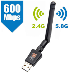 Adaptor Placa Retea Wireless USB 2.0 ACTIVE 600Mbps Dual Band 2.4/5.8Ghz Antena 2Db detasabila wifi