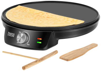 Aparat pentru Preparat Clatite Diametru 30cm si Putere 1200W cu Spatula si Distribuitor Aluat