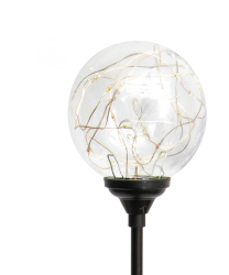 Decor Solar Cu Glob Sticla Si Ghirlanda Microled-uri Colorate 