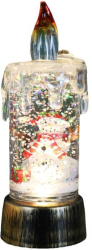 Decoratiune de Craciun tip Lumanare Flippy Lumanare de Cristal cu Fulgi de Zapada Model Om de Zapada cu Sclipici Iluminare LED 13 x 5 x 5 