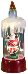 Decoratiune de Craciun tip Lumanare Flippy Lumanare de Cristal fara Fulgi de Zapada Model Mos Craciun Iluminare LED 13 x 5 x 5 cm Baza 