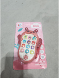 Jucarie Interactiva Flippy Telefon Inteligent Model Albinuta Functii Educative Muzicale si Voce 4-6 ani 19 x 11.5 cm din Plastic Roz 