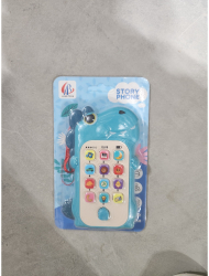Jucarie Interactiva Flippy Telefon Inteligent Model Dinozaur Functii Educative Muzicale si Voce 4-6 ani 19 x 11.5 cm din Plastic Albastru 