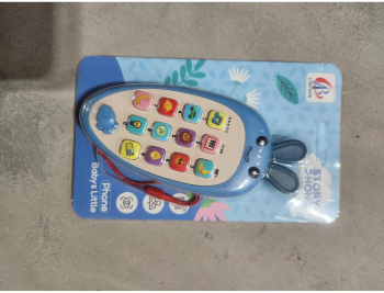 Jucarie Interactiva Flippy Telefon Inteligent Model Morcov Functii Educative Muzicale si Voce 4-6 ani 19 x 11.5 cm din Plastic Albastru 
