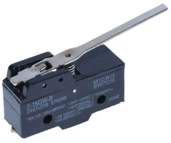 MICRO SWITCH cu tija lunga 73mm Cursa de actiune 8mm 49x18x29/40mm Z-15GW-B 15A 125 /250 /480VAC 