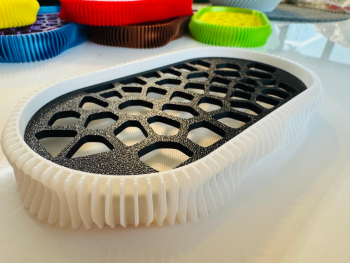 Sapuniera 3D model Wave Alb Negru 