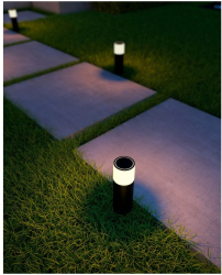 Stalp de gradina inteligenta Calex Smart Pedestal, lumina alba si colorata (2700K - 6500K), 4W, IP44, Negru, Clasa Energetica F 