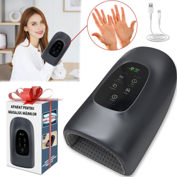 Aparat masaj maini wireless GlowforHome pentru dureri articulare presopunctura si reflexoterapie maini amelioreaza durerile articulare 