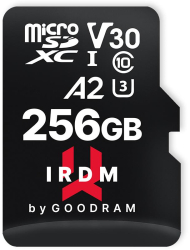 Cartela Profesionala de Memorii Goodram IRDM 256GB MicroSD UHS-I U3 V30 cu Adaptor 