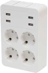 Distribuitor 4 Socluri 4 Dist Usb Pt Priza De Perete 
