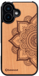 Etui Lemn Bewood Profesional Pentru Iphone 16 6 1 Mandala Pom Apple 