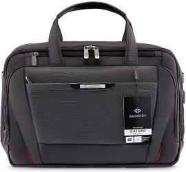 Geanta laptop Zagatto Oxford 17.3 33x46x17.5 cm Negru Manere din piele ecologica Buzunar Rfid Secure Atasabila la troler Impermeabi
