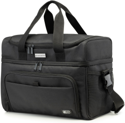 Geanta termoizolanta mare Zagatto Neagra Lunch Box Ideala pentru picnic plaja calatorii cu familia 22 L Dimensiuni 37x22x28 Compart 