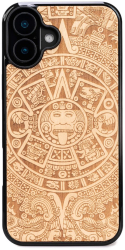 Husa Lemn Profesional pentru Iphone 16 Plus 6 7 Calendarul Aztec Aniegre 