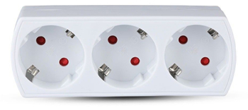 Modul adaptor cu trei prize de 16A capacitate maxima 3680W. 