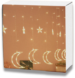 Stele si luna luminile cortinei zanelor 120 Leduri 3 5m/0 8m 
