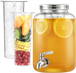 Dozator de bauturi Navaris 4L sticla inox cu robinet pentru petreceri NAV000011FD004C