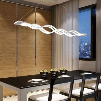 Lustra LED cu Telecomanda Nevya Design Wave Lumina Rece Calda Neutra 105W Dimabila Alb 