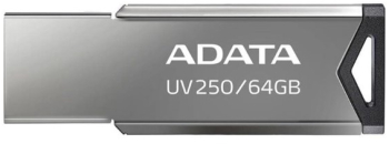 MEMORIE USB 2.0 ADATA 64 GB clasica carcasa metalica argintiu AUV250-64G-RBK 