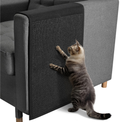 Protectie canapea pentru zgarieturi pisici Navaris negru sisal 128x45x1 cm NAV000008YD005C