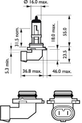 Bec Far Hb4 12V P22D 51W Blister Vision Philips 