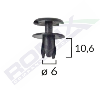 Clips Fixare Pentru Opel 6X10.6Mm - Negru Set 10 Buc 