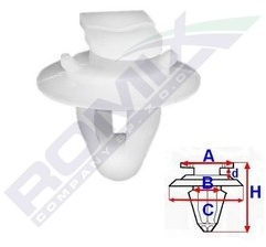 Clips Tapiterie Pentru Fiat - Alb Set 25 Buc 