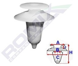 Clips Tapiterie Pentru Ford/Iveco 8X21.6Mm - Alb Set 10 Buc 