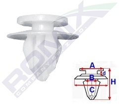 Clips Tapiterie Pentru Mitsubishi/Toyota/Honda/Hyundai/Lexus 8.6X17.2Mm - Alb Set 10 Buc 