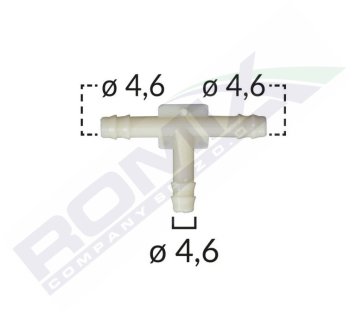 Conector Furtun Teu Universal 4.6Mm - Alb Set 10 Buc 