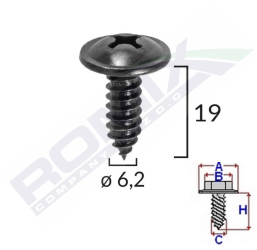 Surub Cu Cap Incrucisat Diametru 6.2Mm Lungime 19Mm Set 10 Buc