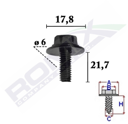 Surub Fixare Pentru Mazda6X21.7Mm Set 10 Buc 