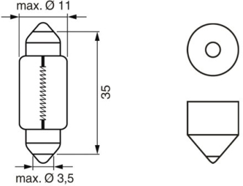Bec 12V C5W 5W Pure Light Set 10 Buc Bosch 