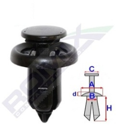 Clips Fixare Elemente Exterioare Pentru Honda 10X16.2Mm Negru Set 5 Buc 