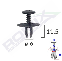 Clips Fixare Pentru Bmw Mini 6X11.5Mm - Negru Set 10 Buc 