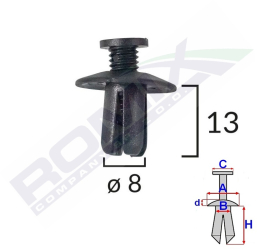 Clips Fixare Pentru Hyundai/Kia/Mazda - Negru Set 10 Buc 