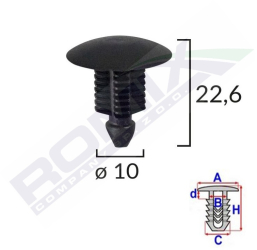 Clips Tapiterie Pentru Fiat Ducato - Negru Set 10 Buc