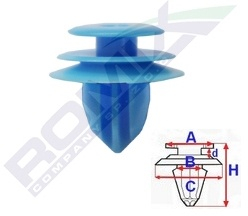 Clips Tapiterie Pentru Toyota Lexus 9.2X17.4Mm Albastru Set 10 Buc 