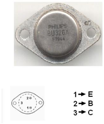 Componenta electronica NPN pentru comutare putere 60W tensiune 375V. 