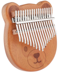 Kalimba instrument muzical cu 17 note husa depozitare lemn mahon model ursulet 
