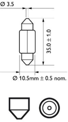 Set 2 Becuri 12V C5W Festoon Vision Blister Philips 
