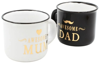 Set 2 Cesti Espresso Nekupto &ndash &ldquo Awesome Mum and Dad&rdquo 2 x 80 ml 