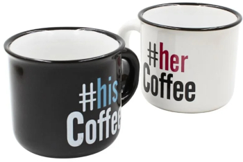 Set 2 Cesti Espresso Nekupto &ndash &ldquo hisCoffee and herCoffee&rdquo 2 x 80 ml 