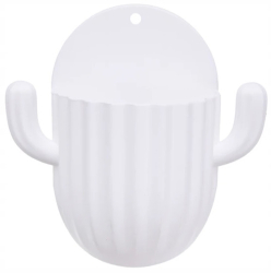Suport de baie autoadeziv pentru periute plastic 14.5 x 14 cm alb 