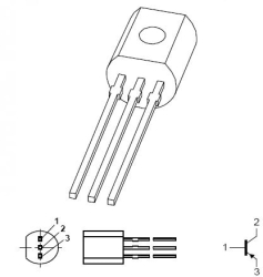 Tranzistor PNP de medie putere 20V 1A 