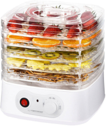 Uscator de fructe si legume Esperanza EKD004 250W 5 nivele Potrivit pentru ciuperci carne si ierburi Alb 