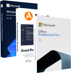 Windows 11 Pro + Office 2021 Pro Plus + Avast Premium Security - Pachet complet 