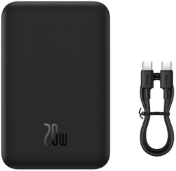 Acumulator extern Baseus Magnetic Mini Wireless 20000mAh Incarcare rapida 20W cablu USB-C inclus Negru 
