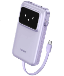 Baterie externa UGREEN 10000 mAh 30W cablu incorporat Type-C PB511/35604B mov 